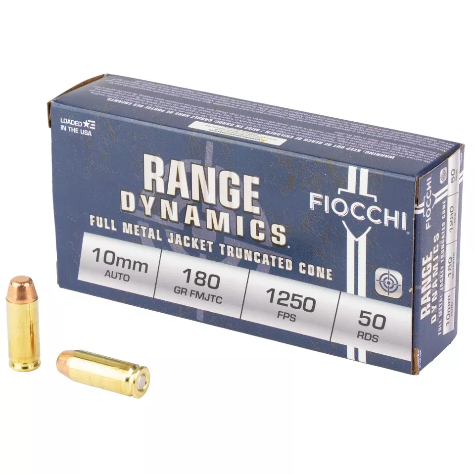 Fiocchi Range Dynamics 10mm 180gr Ammunition - 50 Rounds/500 Rounds