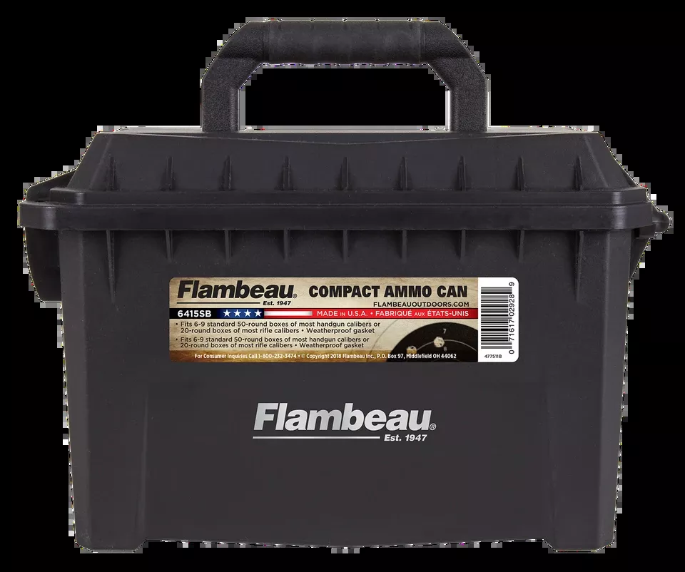 Flambeau 6415SB Compact Ammo Can for 223Rem/5.56NATO - Black, Holds 20 Rounds