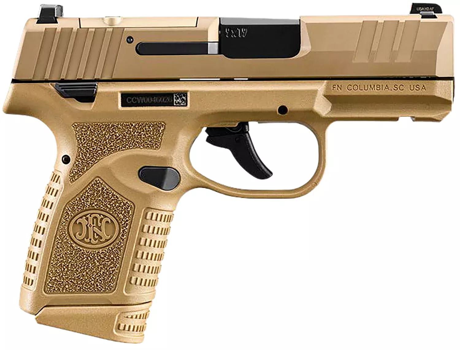 FN 66101419 Reflex MRD 9mm Luger 15+1 11+1 3.30″ Micro-Compact Frame Flat Dark Earth PVD Optic Ready/Serrated Steel Slidew/Picatinny Rail Stippled Grip Ambidextrous