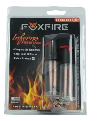 FOX LABS FOXFIRE INFERNO – PEPPER SPRAY TWIN PACK KEYRING