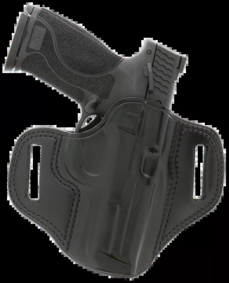 Galco CM224B Combat Master OWB Black Leather Holster for Ruger Security-9/Glock 17/22 Gen2-5, 1.75" Belt, Right Hand