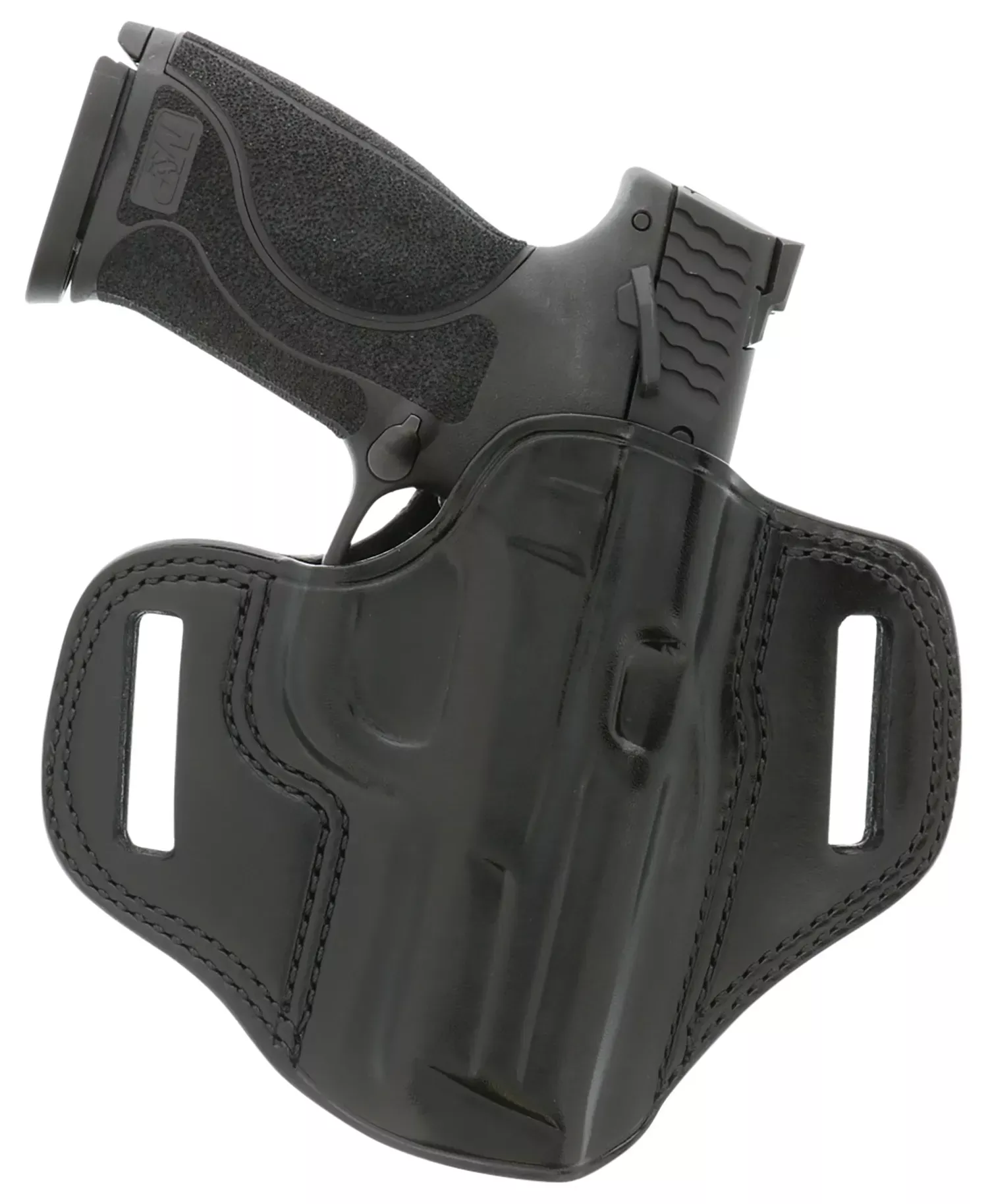 Galco CM226B Combat Master OWB Black Leather Belt Slide Compatible W/Glock 19/32/36/45/Glock 19X GEN2-5/CZ-P10C Belt 1.75″ Wide Right Hand