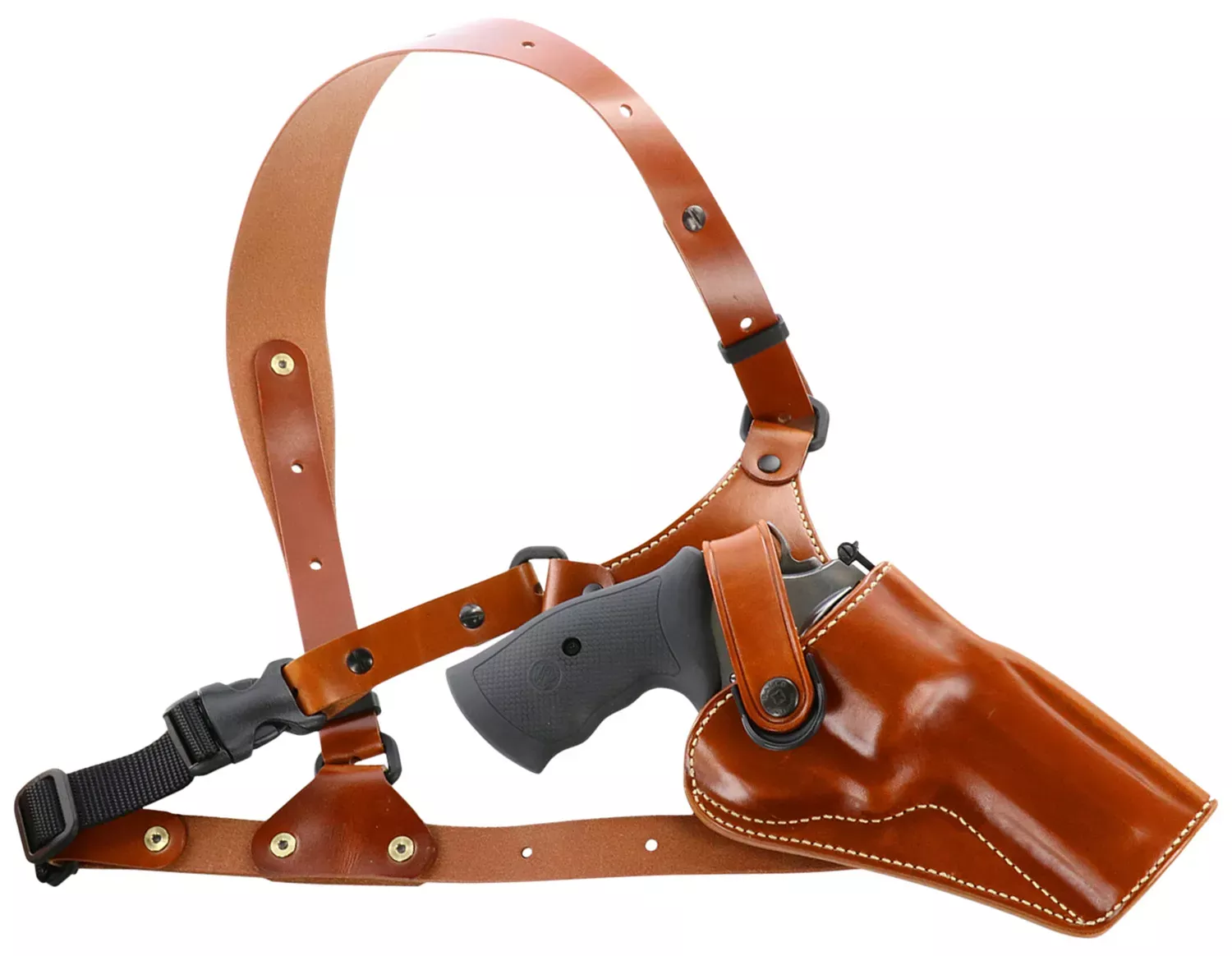 Galco GA194 Great Alaskan Size Fits Chest Up To 54″ Tan Leather Shoulder/Torso Strap Fits Ruger RedHawk Fits Ruger GP100 Right Hand
