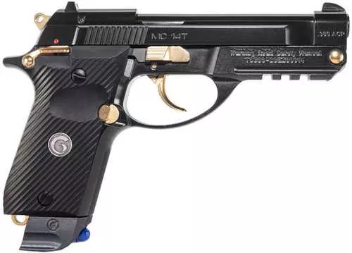 Girsan MC14T Solution Semi-Automatic Pistol .380 ACP 3.88" Tip-Up Barrel (1)-13Rd Magazine Synthetic Grips Gold Accents Black Finish