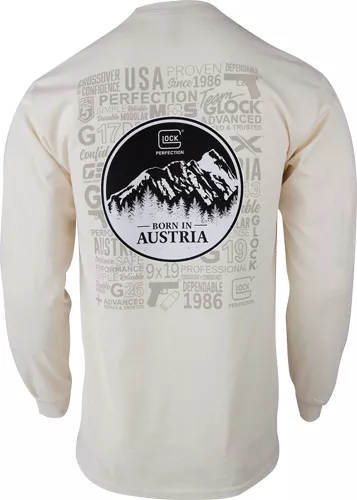 GLOCK OEM BORN IN AUSTRIA LONG – SLEEVE SHIRT TAN LARGE