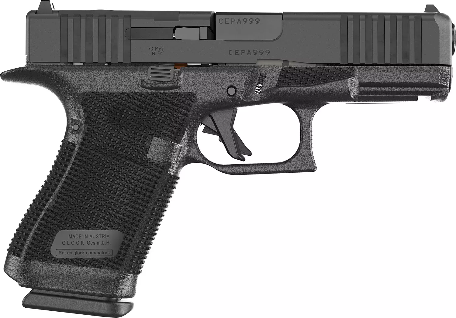 Glock P61950201 G19 Gen6 9mm Luger 10+1 4.02″ Black GMB Barrel & Optic Ready/Serrated Slide, Black Polymer Frame w/Accessory Rail, Interchangeable Backstrap Grip, Ambidextrous