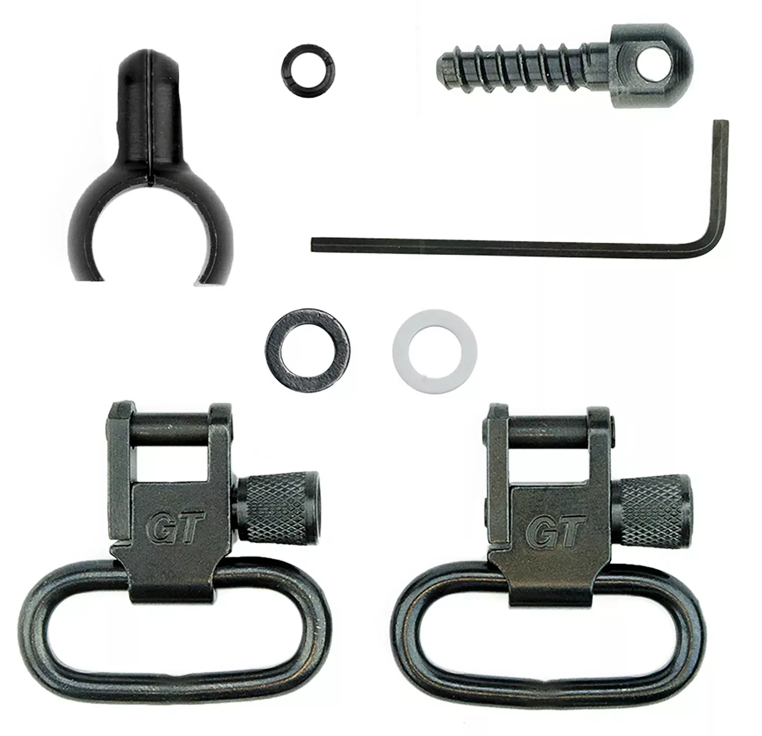 GrovTec US Inc GTSW46 Barrel Band Swivel Set Shotgun 1″ Black Steel