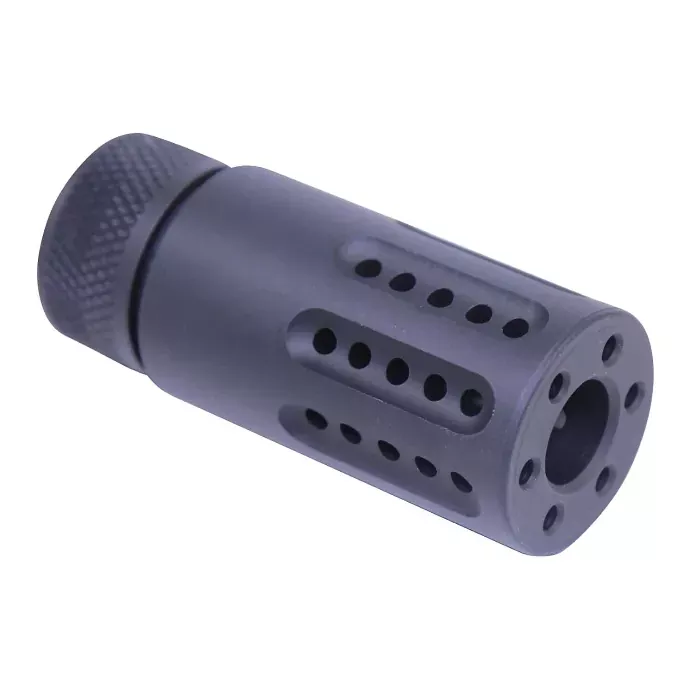 Guntec AR10/LR308 5/8×24 Micro Slip Over Barrel Shroud w/ Multi Port Muzzle Brake – Anodized Black