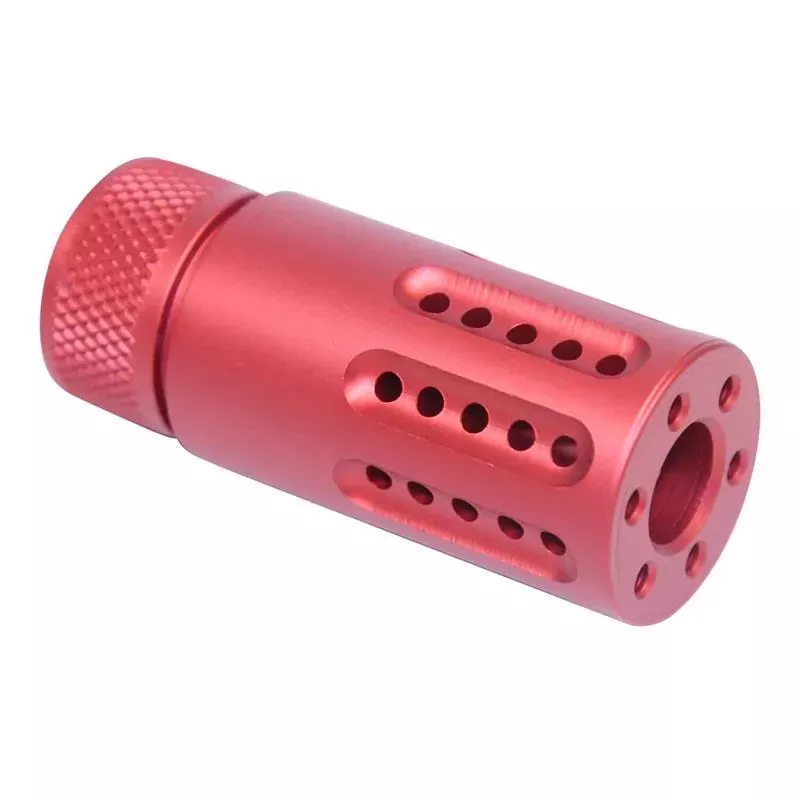 Guntec AR15 1/2×28 Micro Slip Over Barrel Shroud w/ Multi Port Muzzle Brake (Anodized Blue)