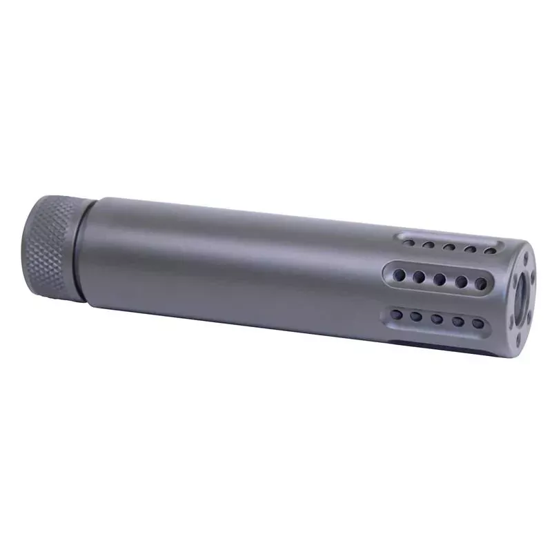 Guntec AR15 1/2×28 Slip Over Barrel Shroud w/ Multi Port Muzzle Brake – OD Green