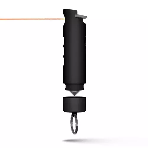 HARM & HAMMER PEPPER SPRAY W/ GLASS BREAKER KEYCHAIN READY – BLACK