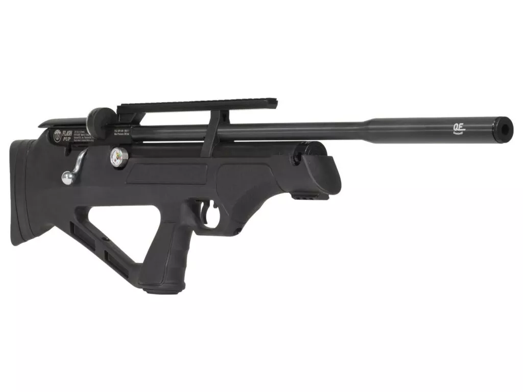 Hatsan FlashPup Syn .25 Cal QE Adv Poly Bullpup Air Rifle – 2 mags/Single-Shot Tray 900 fps