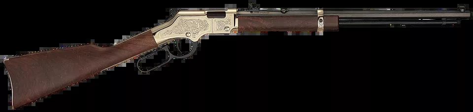 Henry H004MD4 Golden Boy Deluxe 4th Edition .22 WMR Rifle with Engraved Brasslite Receiver and American Walnut Stock