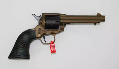 Heritage Rough Rider Small Bore Single Action Revlover .22 Long Rifle 4.75" Barrel 6 Round Capacity Rear FALSEtch/Blade Front Fixed Sights Black Polymer Star Grips Steel/Tungsten Cerakote Finish