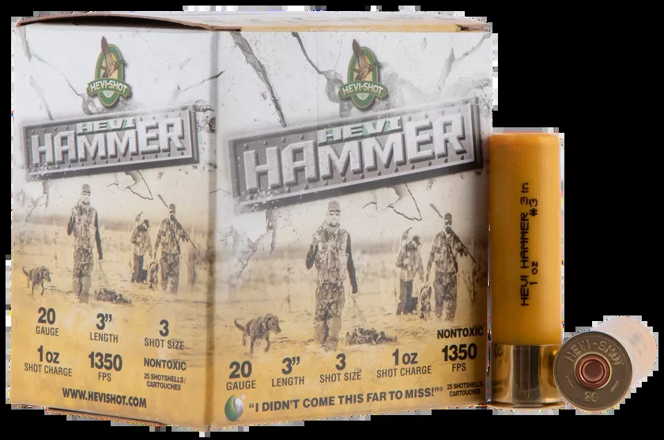 HEVI-Shot HS29003 HEVI-Hammer 20 Gauge 3" 1oz #3 Shot - 25 Rounds per Box, 10 Boxes per Case