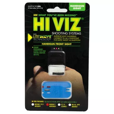 HIVIZ LITEWAVE Front Sight Ruger P-Series (Except 345), SP101 (Except 327 Federal) Steel Fiber Optic Red, Green, White