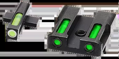 HIVIZ LiteWave H3 Night Sight Set Springfield XD,XDS,XDE, XD-M 3-Dot Tritium Green Litepipe with White Front Ring