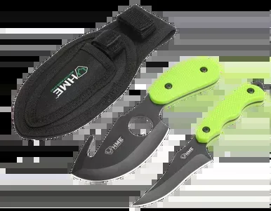 Hme Hmekn2psgc Fixed Blade Knife 3.5″ Skinner 420HC Black Oxide Blade TPR Green Handle