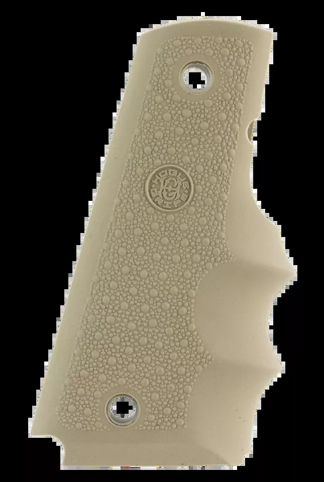 Hogue 45003 OverMolded Desert Tan Rubber Grip with Finger Grooves for 1911 Government