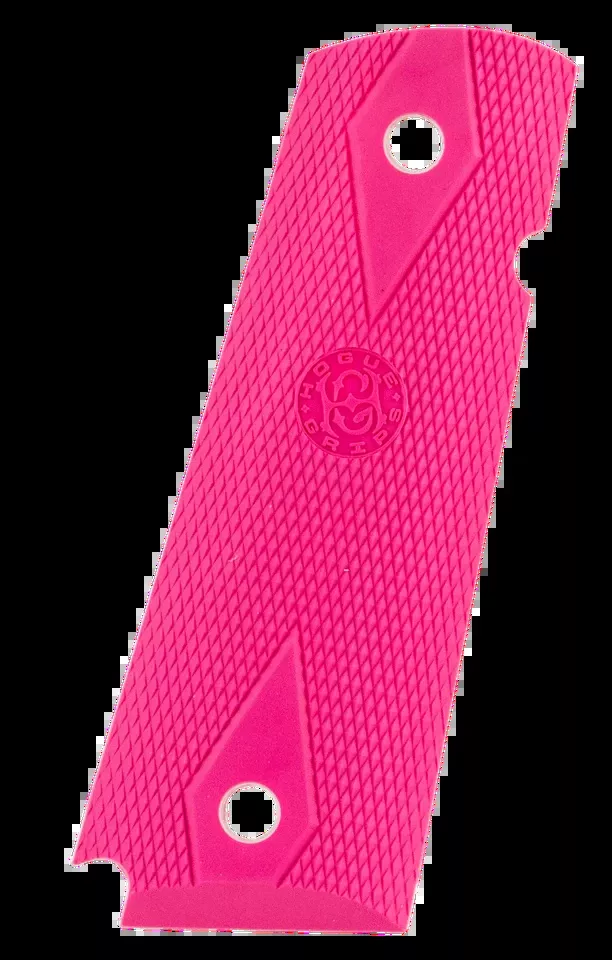 Hogue 45017 Pink Rubber Checkered Grip Panels for 1911 Government