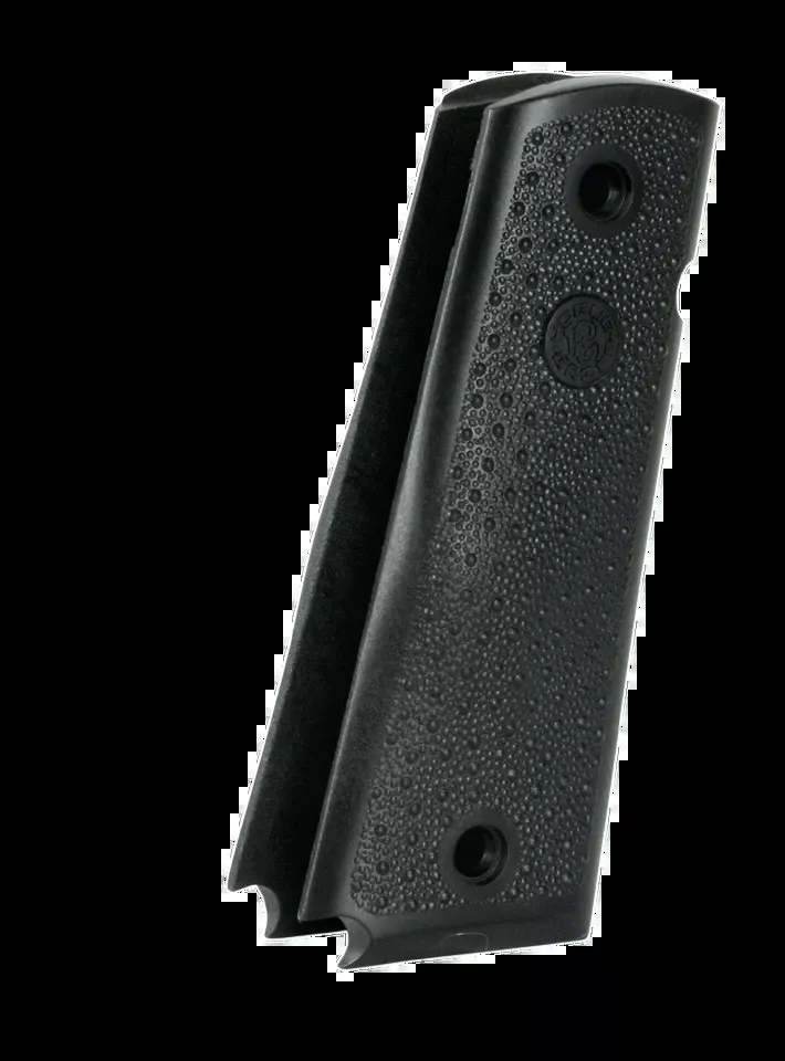 Hogue 45190 OverMolded Cobblestone Black Grip Panels with Palm Swells for 1911 Government