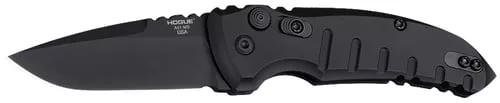 Hogue A01-Microswitch Automatic Folder Knife 2-3/4″ Drop Point Blade Black