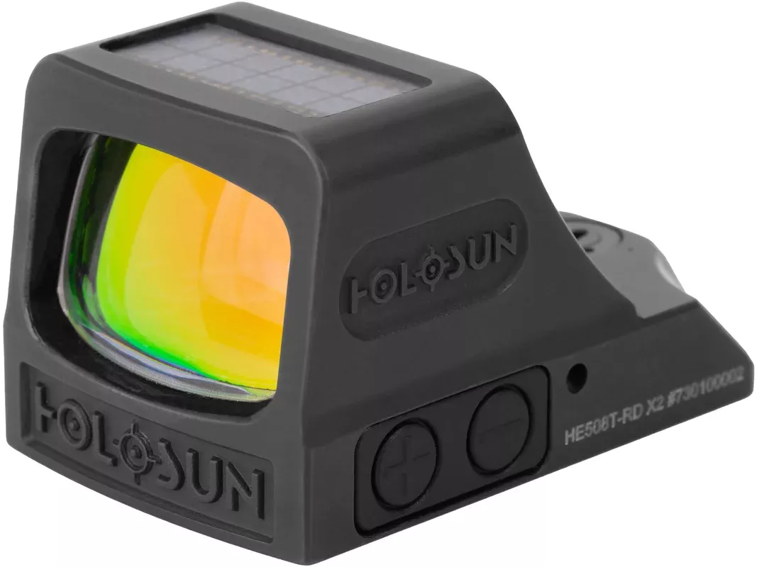 Holosun HE508T-GR-X2 Elite Reflex Red Dot Sight 1x Selectable Green Reticle Solar/Battery Powered Titanium Matte Black
