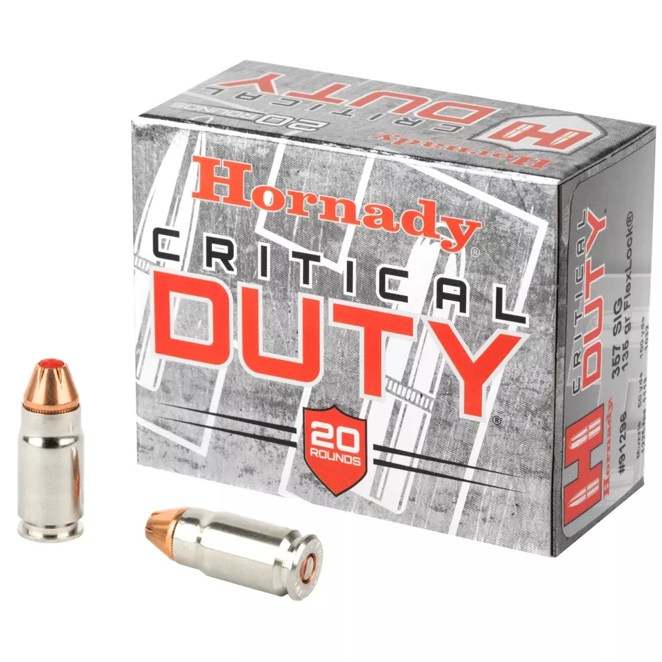 Hornady 357 SIG 135 Grain Critical Duty Ammunition - 20 Rounds/200 Rounds