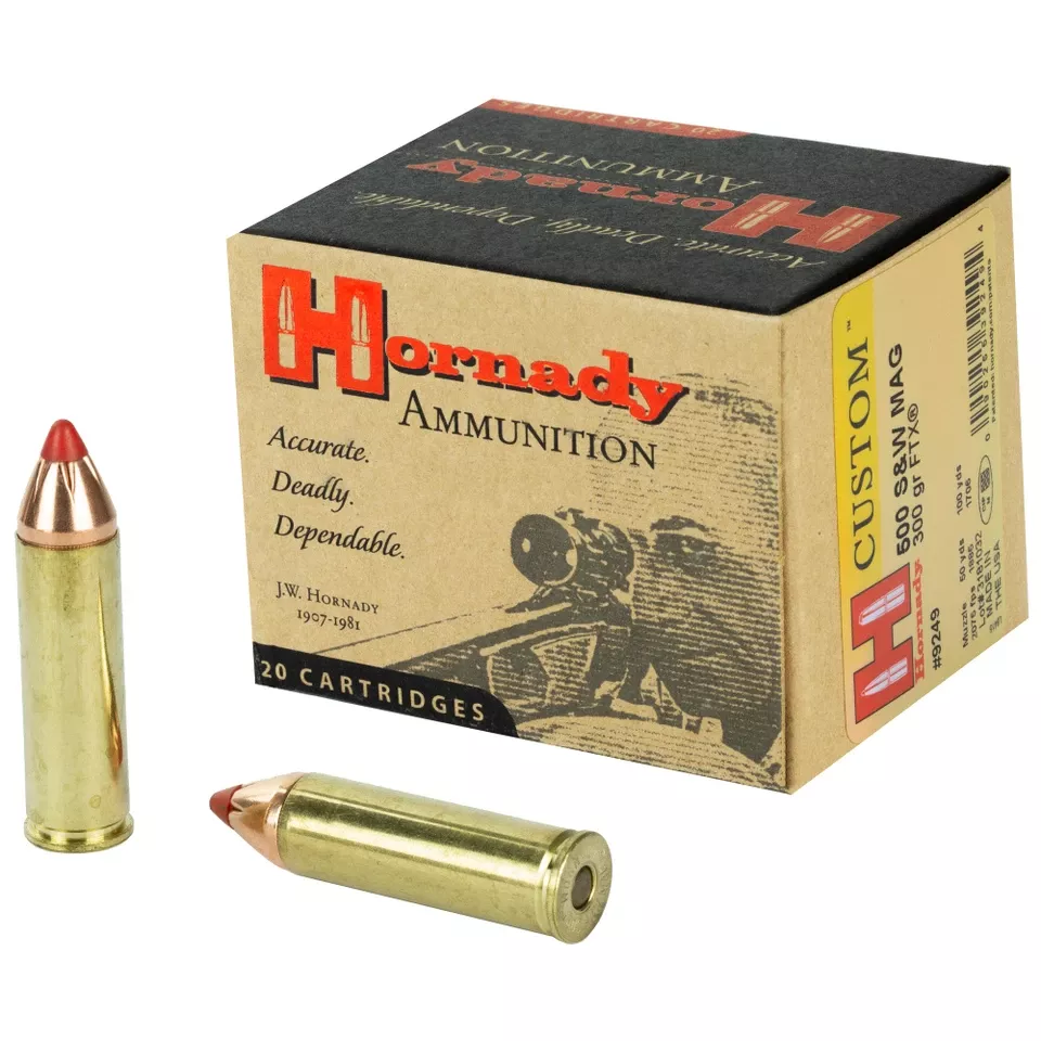 Hornady 500 S&W 300 Grain FTX Ammunition - 20 Rounds/200 Rounds
