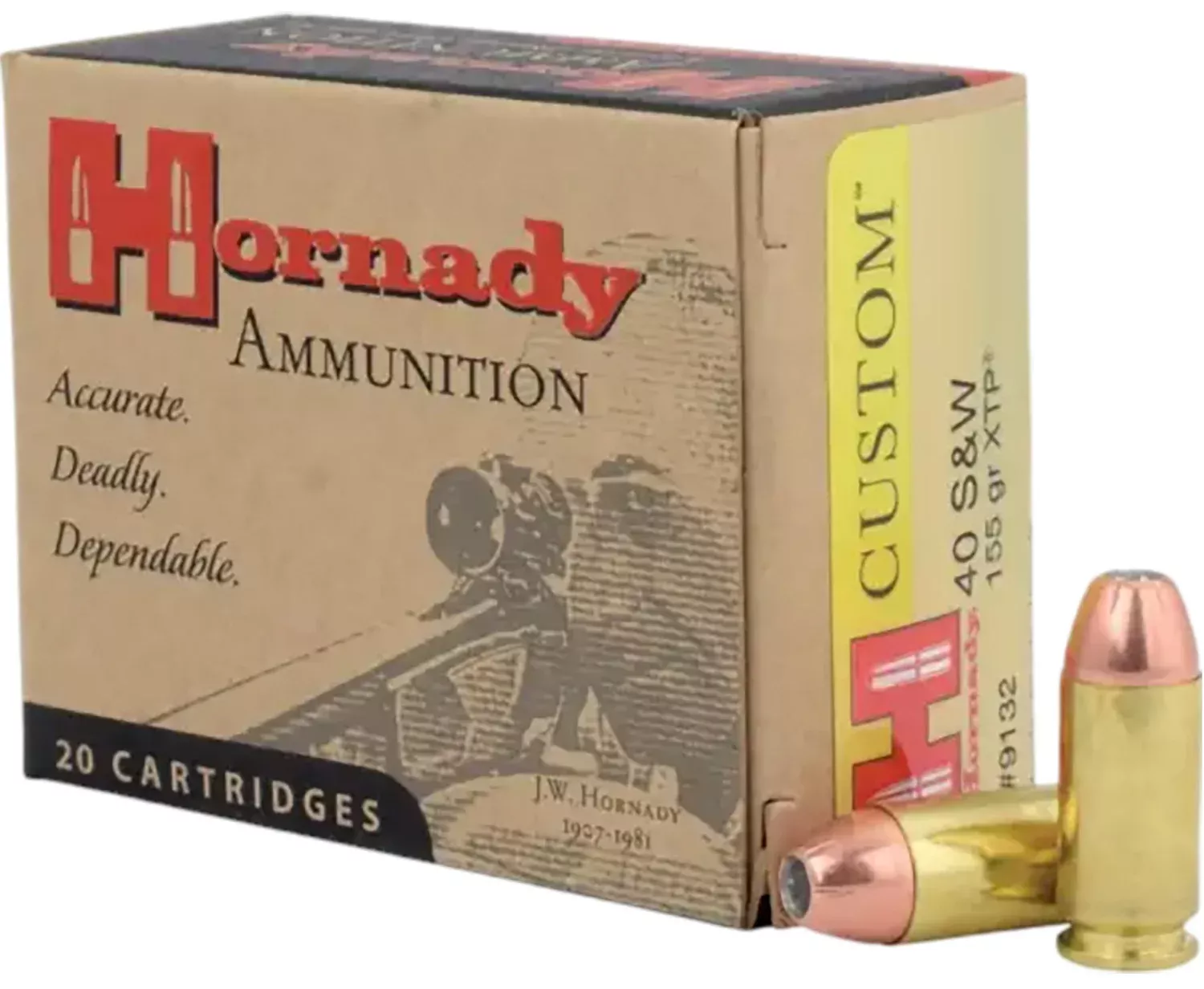 Hornady 9132 Custom40S&W 155gr Hornady XTP Hollow Point 20 Per Box/10 Case