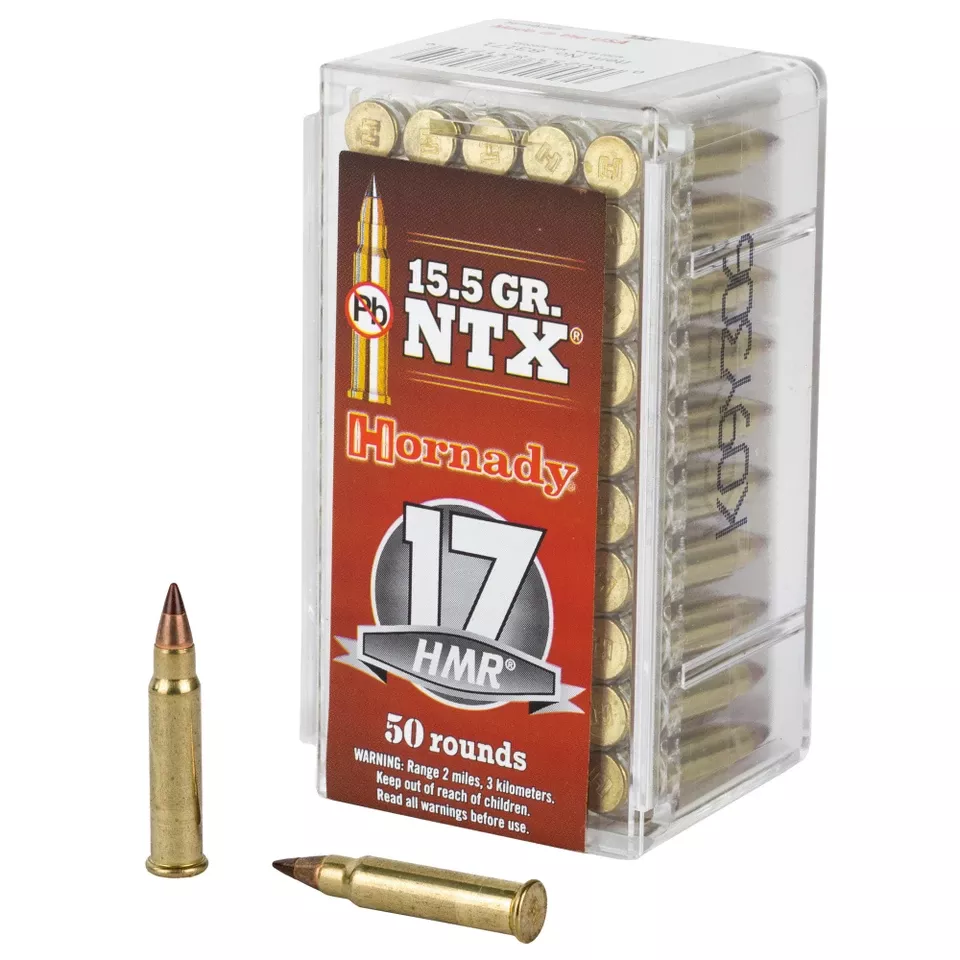 HRNDY 17HMR 15.5GR NTX Ammunition - 50 Rounds per Box, 2000 Rounds per Case