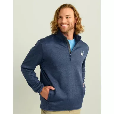 Huk Coldfront Performance 1/4 Zip Long Sleeve Shirt Naval Academy Heather 3XL