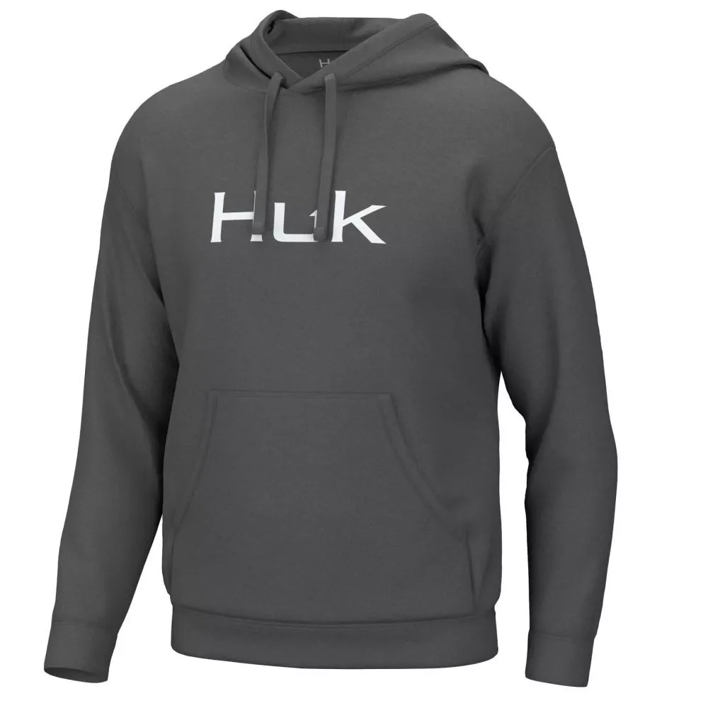 Huk Huk’d Up Logo Long Sleeve Hoodie Volcanic Ash 2XL