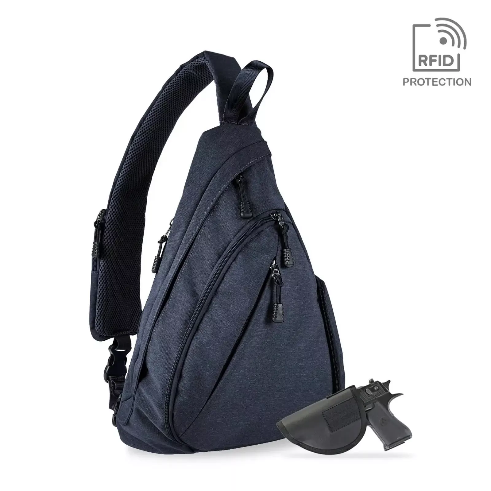 Jessie & James Peyton Sling Shoulder Concealed Carry Backpack 15.5 H X 10.5 W X 4 D ( Grey )
