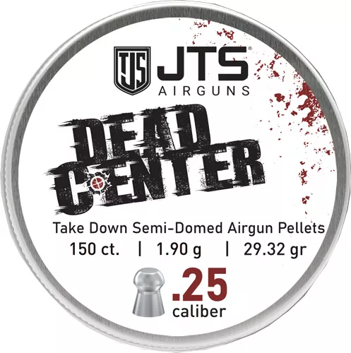 JTS PELLETS DEAD CENTER 25 CAL – SEMI-DOMED 29.32 GR 150CT