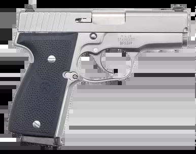 Kahr K9 9mm Luger Pistol 3.47″ Barrel 7+1 Round Stainless Steel Slide Stainless Steel Frame Black Grip