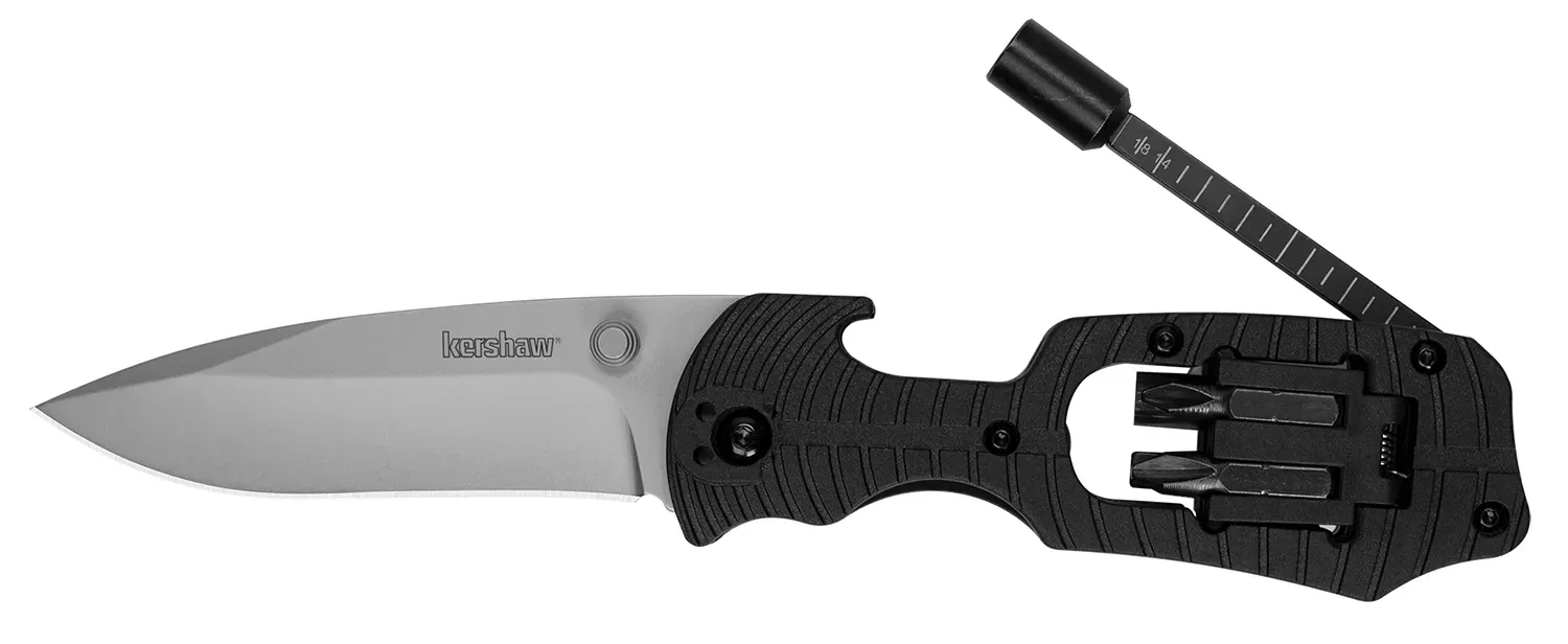 Kershaw 1920 Select Fire Folding 8CR13MOV SS 7.60″ Long Plain Blade Black Glass-Filled Nylon Handle