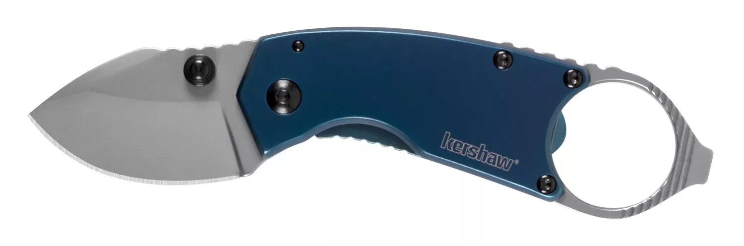 Kershaw 8710 Antic 1.70″ Folding Drop Point Plain Bead Blasted 8CR13MOV SS Blade Blue PVD Stainless Steel Handle Includes Pocket Clip