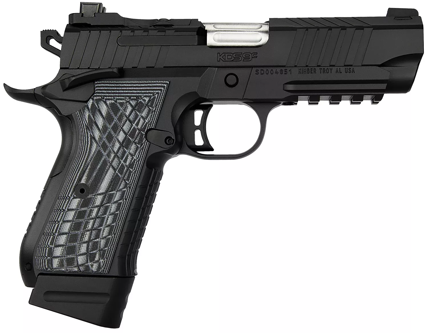 Kimber Mfg.,inc 3100014 KDS9C Rail 9mm 15+1 18+1 4.09″ KimPro Black Front and Rear Serrations Stainless Steel G-10 Grip