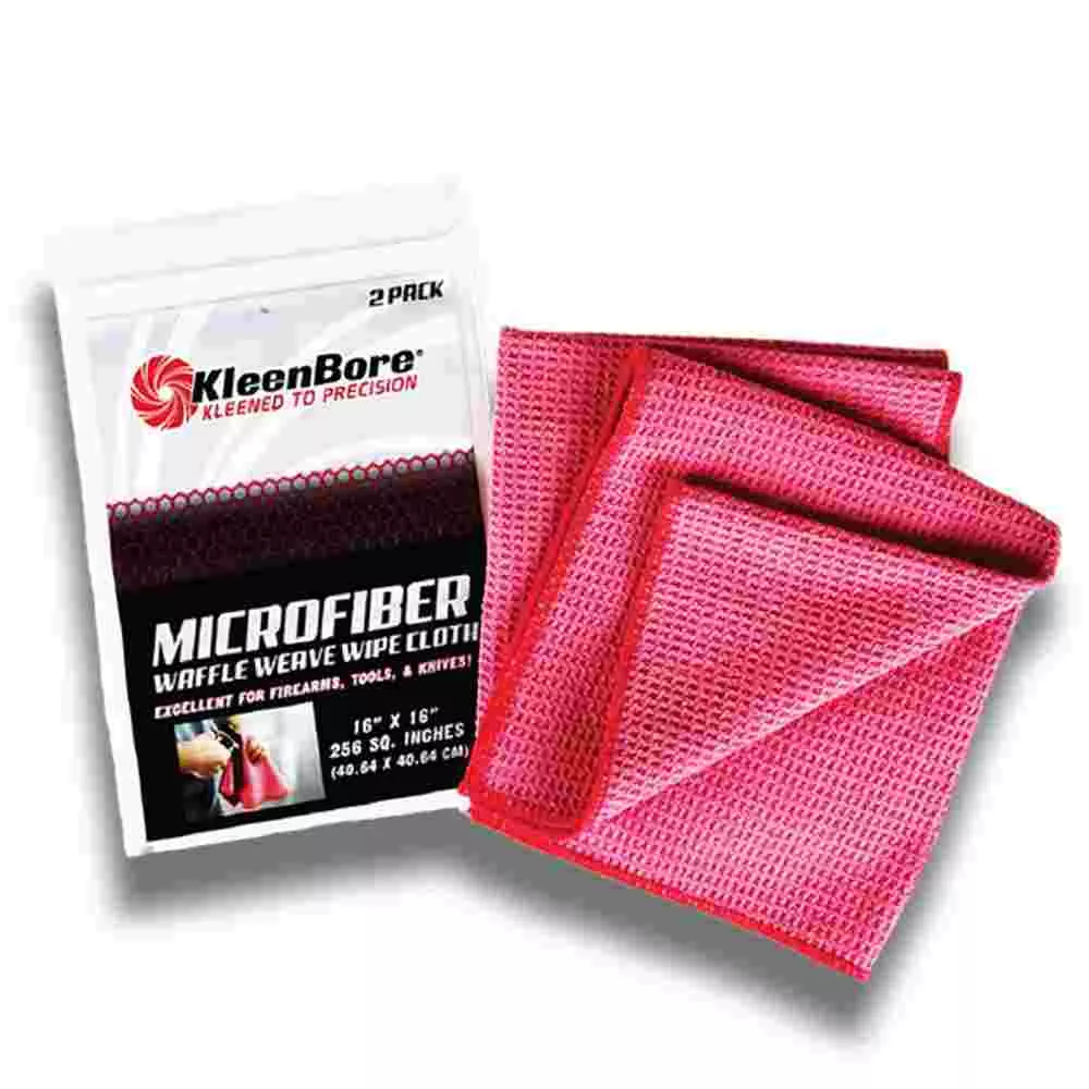 KleenBore Waffle Weave MicroFiber Red Cloths 16×16 Size 2/ct