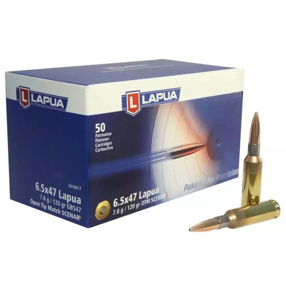 Lapua Scenar-L OTM Rifle Ammo 6.5×47 120 Grain 50/ct