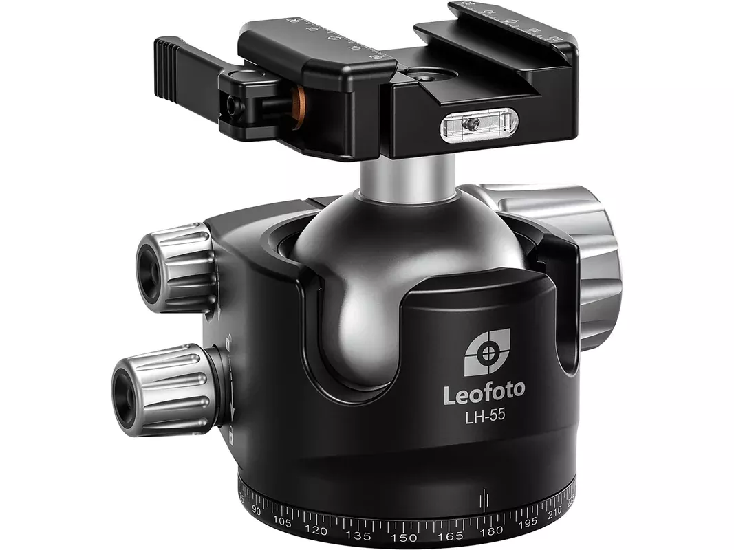 Leofoto 55mm Low Profile Ball Head with Lever-Release Hybrid ARCA and Picatinny Clamp