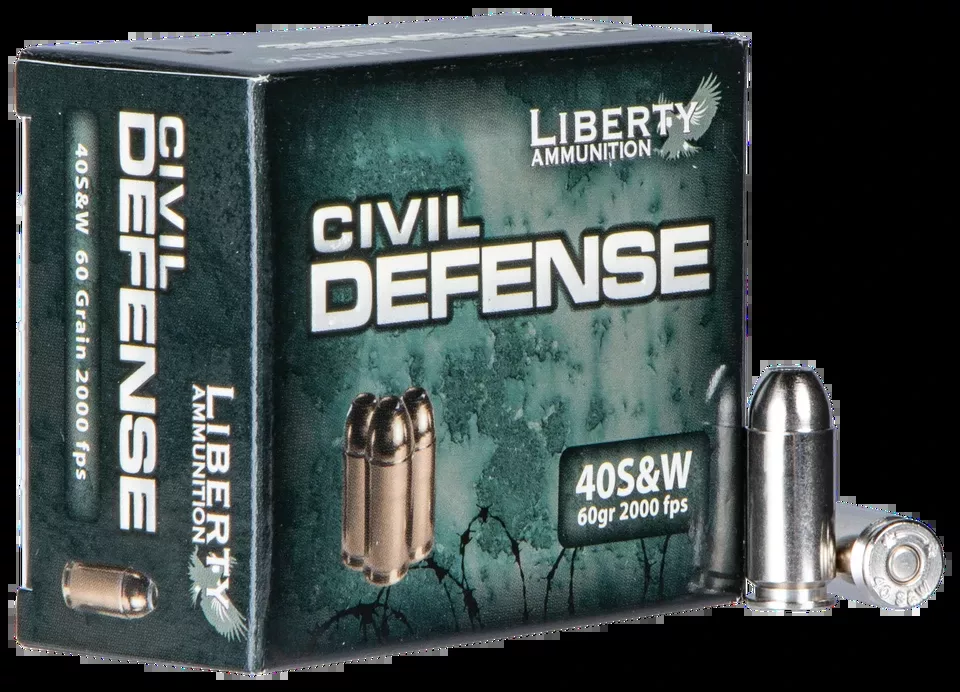 Liberty Ammunition Civil Defense .40 S&W 60gr Lead-Free Hollow Point 20/Box