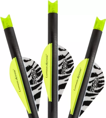 LUMENOK XBOW ARROW 20″ CARBON – GRN LIGHTED CRESCENT NOCK 3PK