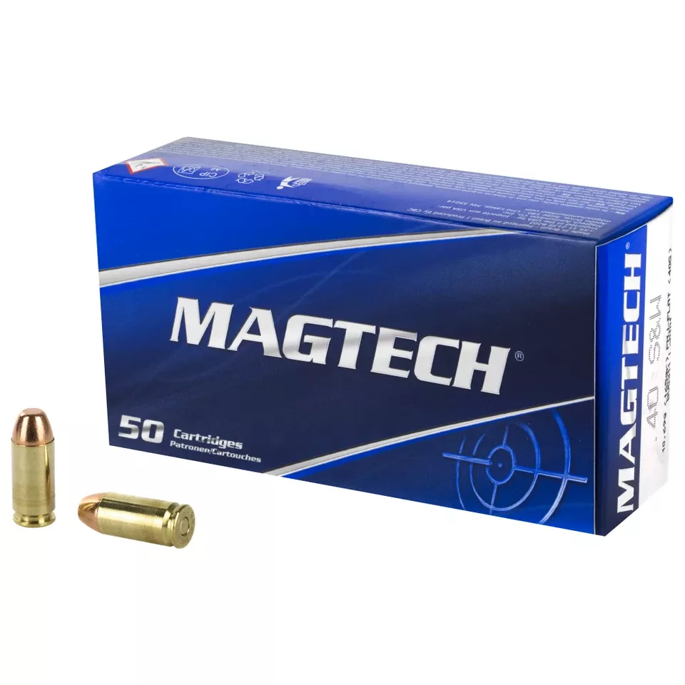 MAGTECH .40 S&W 165 Grain FMJ Flat Nose Ammunition - 50 Rounds/1000 Rounds