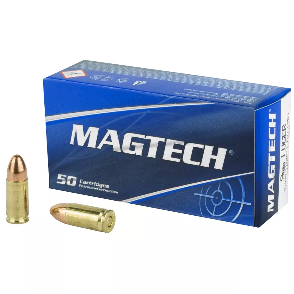MAGTECH 9MM 124GR FMJ Ammunition - 50 Rounds/1000 Rounds Box