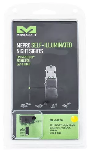Meprolight USA 102263201 Tru-DotBlack | Green Tritium Front Sight Yellow Tritium Rear Sight Set