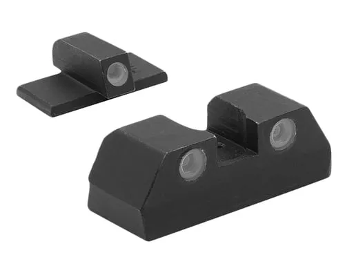 Meprolight USA 151203101 Tru-DotGreen Tritium White Outline Front Sight-Green Tritium White Outline Rear Sight KAHR Arms K/P/MK/PM
