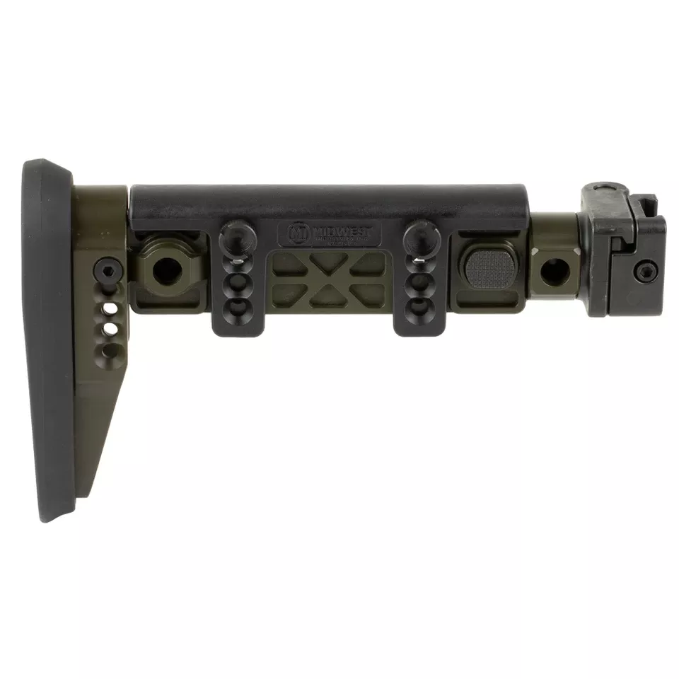 Midwest AK Alpha Folding Stock in Olive Drab Green