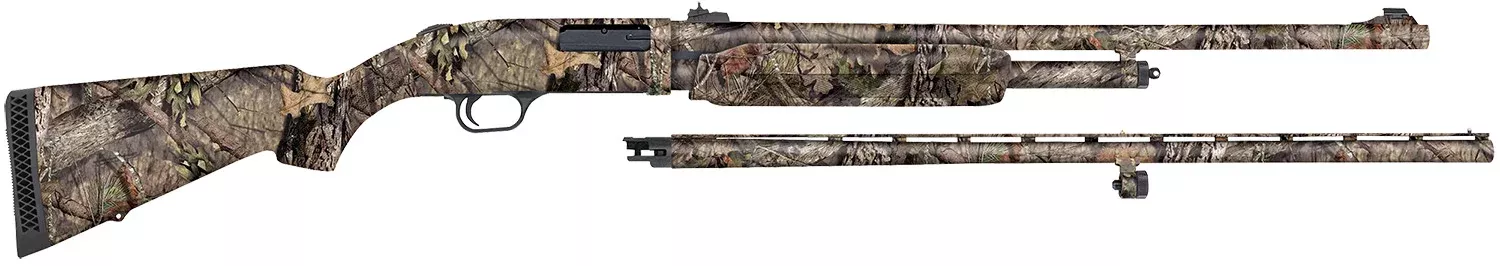 Mossberg 54183 500 Combo 20 Gauge 5+1 3″ 26″ Overall Mossy Oak Break-Up Country, Vent Rib/24″ Slugster Barrels, Fixed Synthetic Stock, Fully Rifled Bore Choke